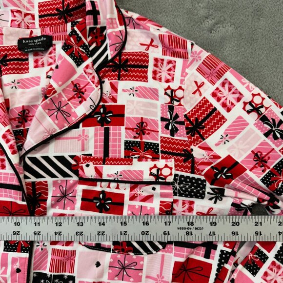 Kate Spade Two Piece Holiday Christmas Pajamas Set Women's MEDIUM Pants Shirt - Picture 4 of 5